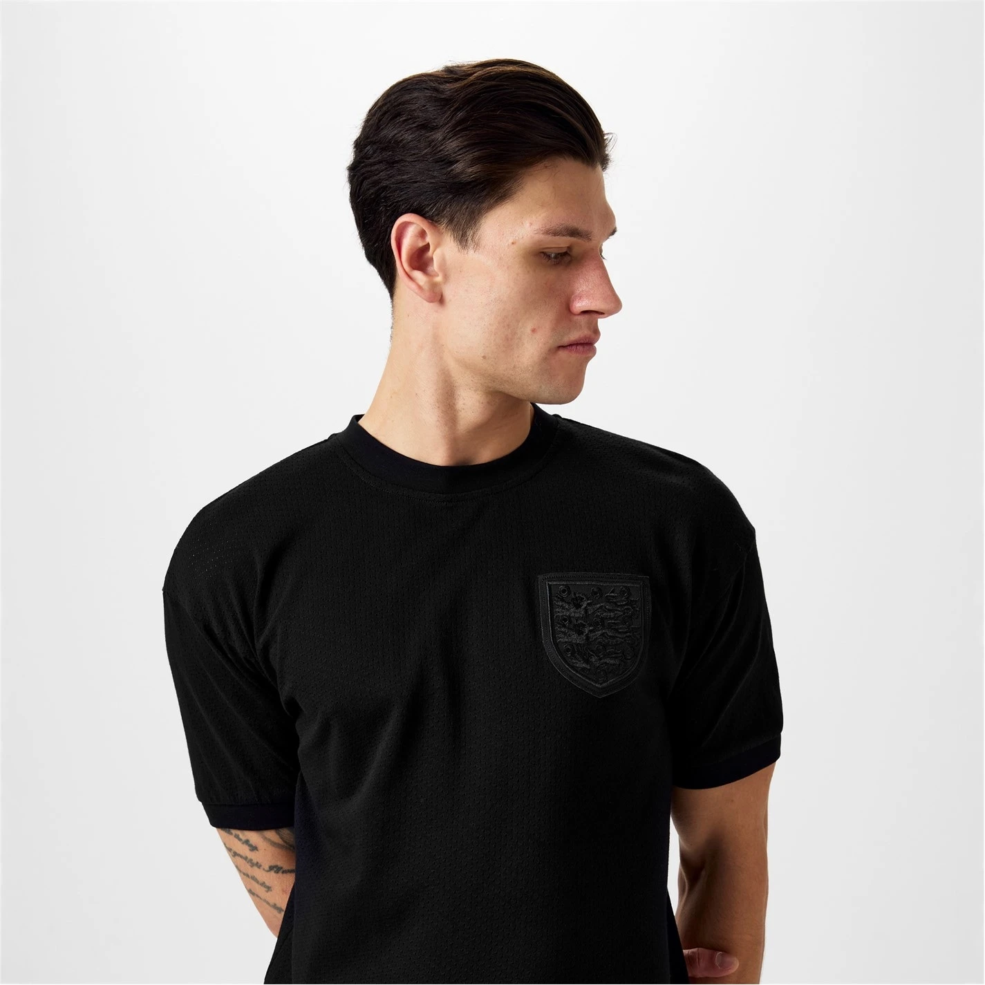 Score Draw England 1970 Black Out Shirt Mens - Image 5