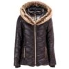 Junior Girls Luxe Bubble Jacket With Fur-Trimmed Hood