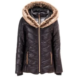 Junior Girls Luxe Bubble Jacket With Fur-Trimmed Hood