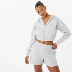 X Sophie Habboo Fleece Cropped Zip Hoodie