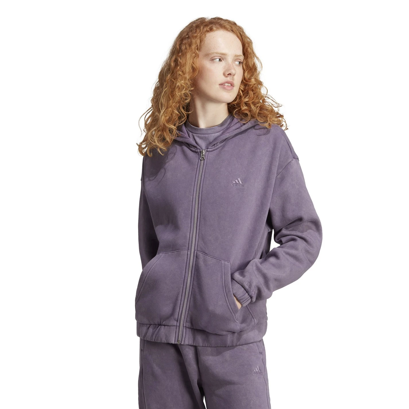 ADIDAS All SZN Washed Full Zip Hoodie Womens - Image 2