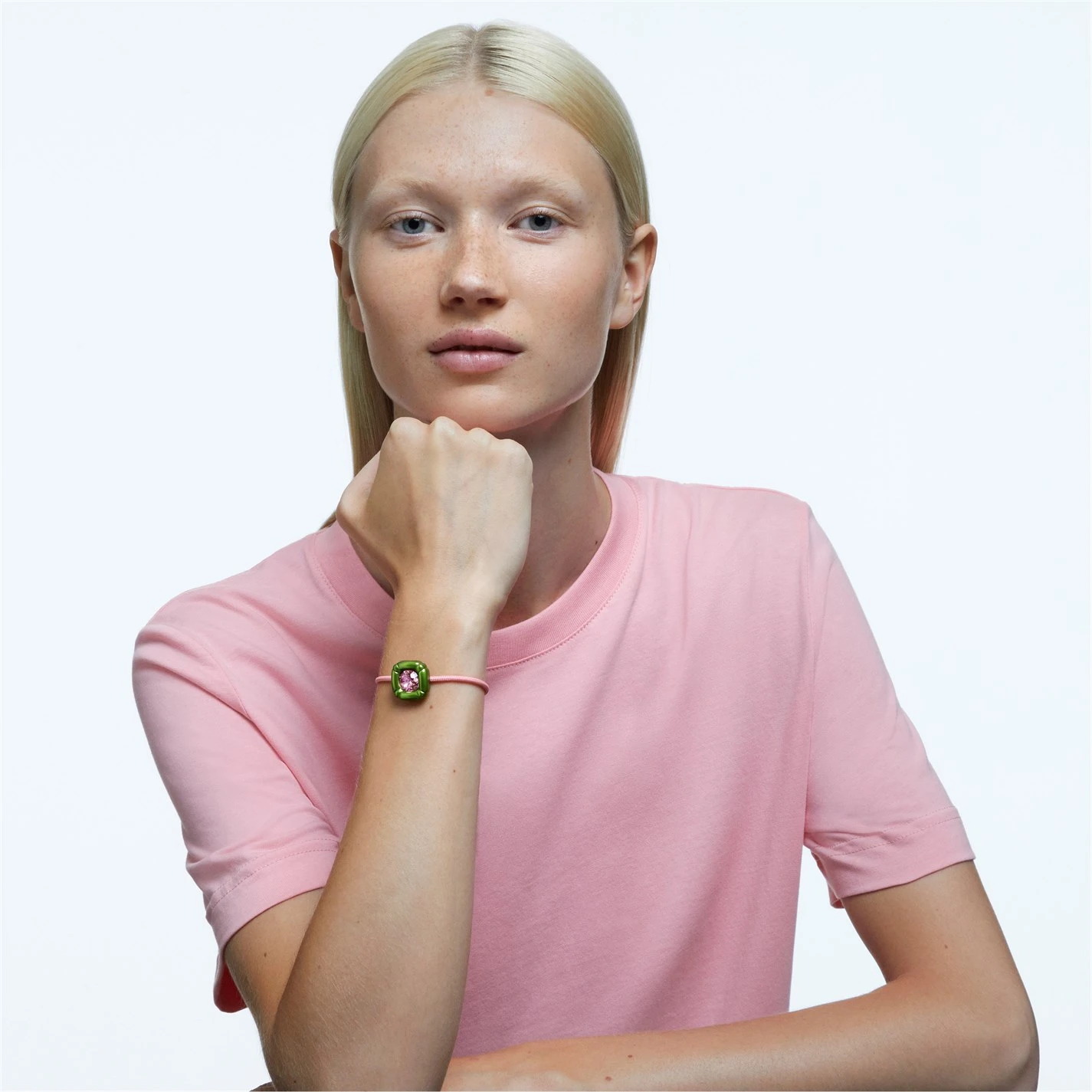 Swarovski Dulcis Bracelet, Cushion Cut, Green - Image 2