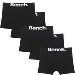Bench Boys Pack Of 5 Logo Black Trunks
