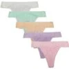 Pack Lace Trim Cotton Thong