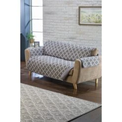 Reversible Quilted Geo Print Furniture Protector