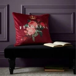 Floral Soft Touch Cushion Red