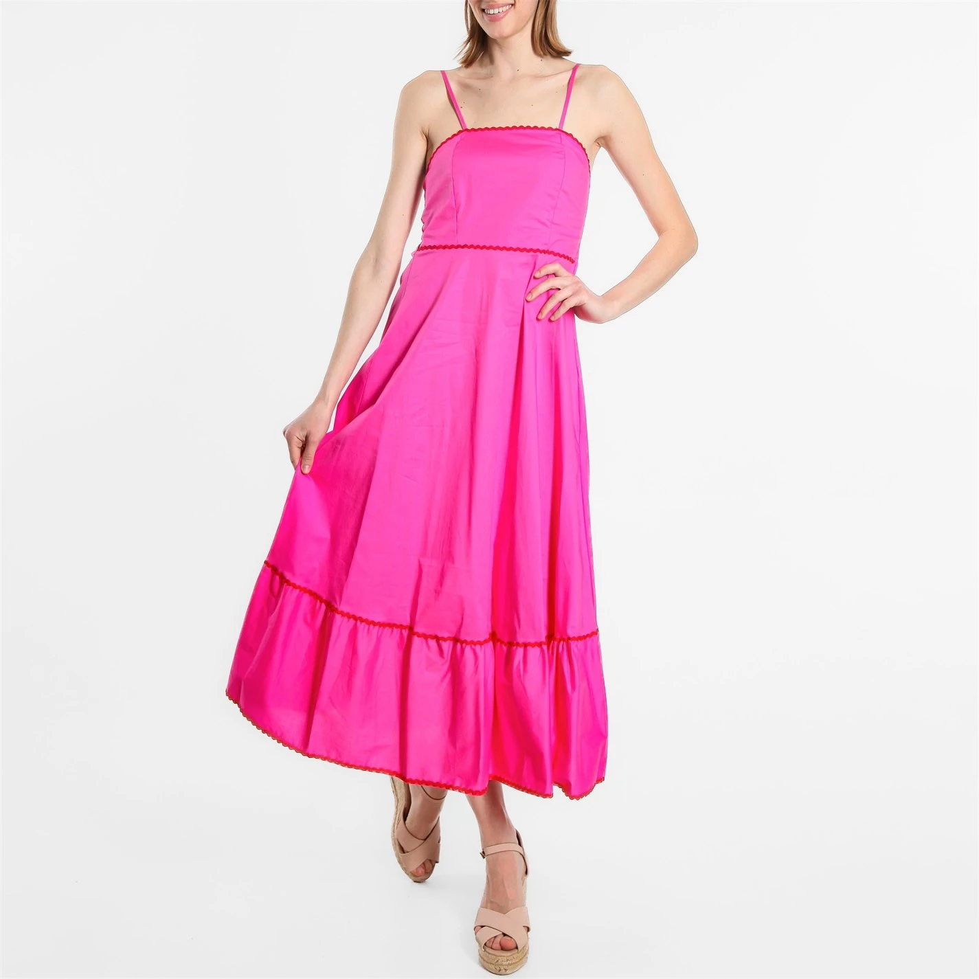 Cotton Trim Midi Dress - Image 2