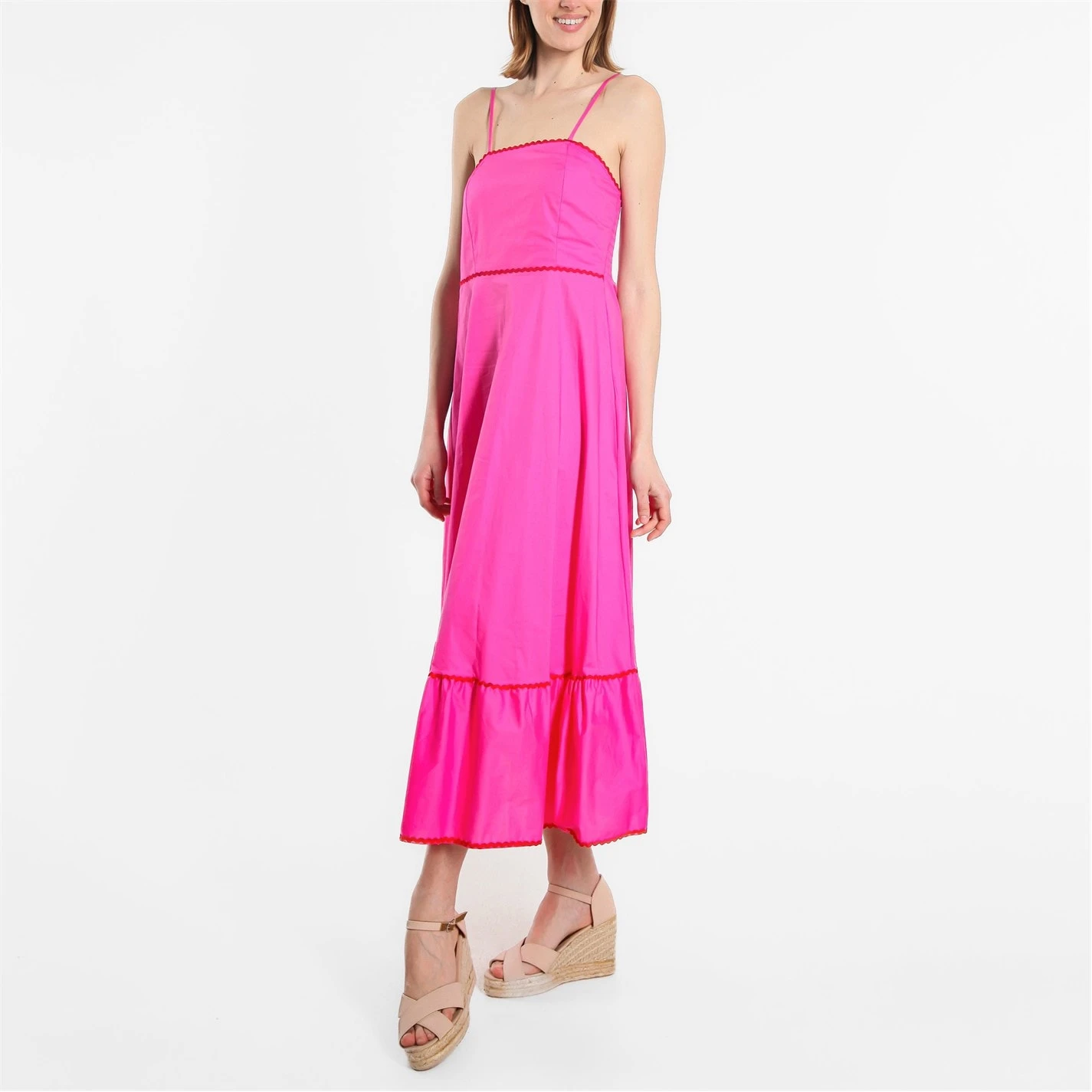 Cotton Trim Midi Dress - Image 3
