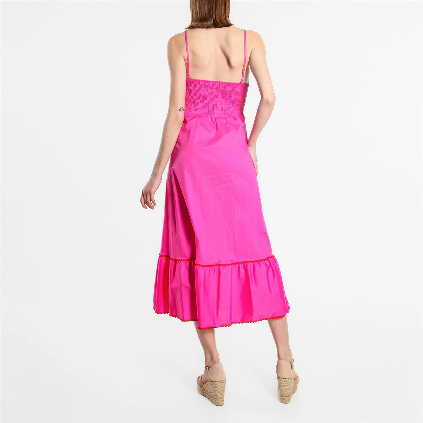 Cotton Trim Midi Dress - Image 4